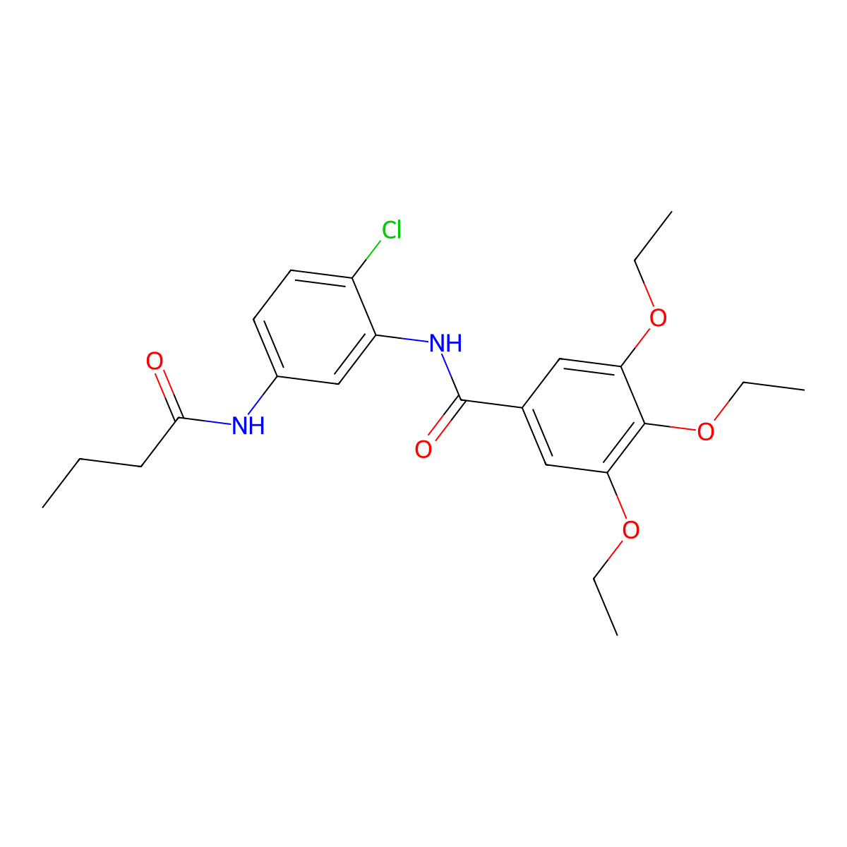 N-[5-(butanoylamino)-2-chlorophenyl]-3,4,5-triethoxybenzamide molecular structure, CAS 831252-76-7