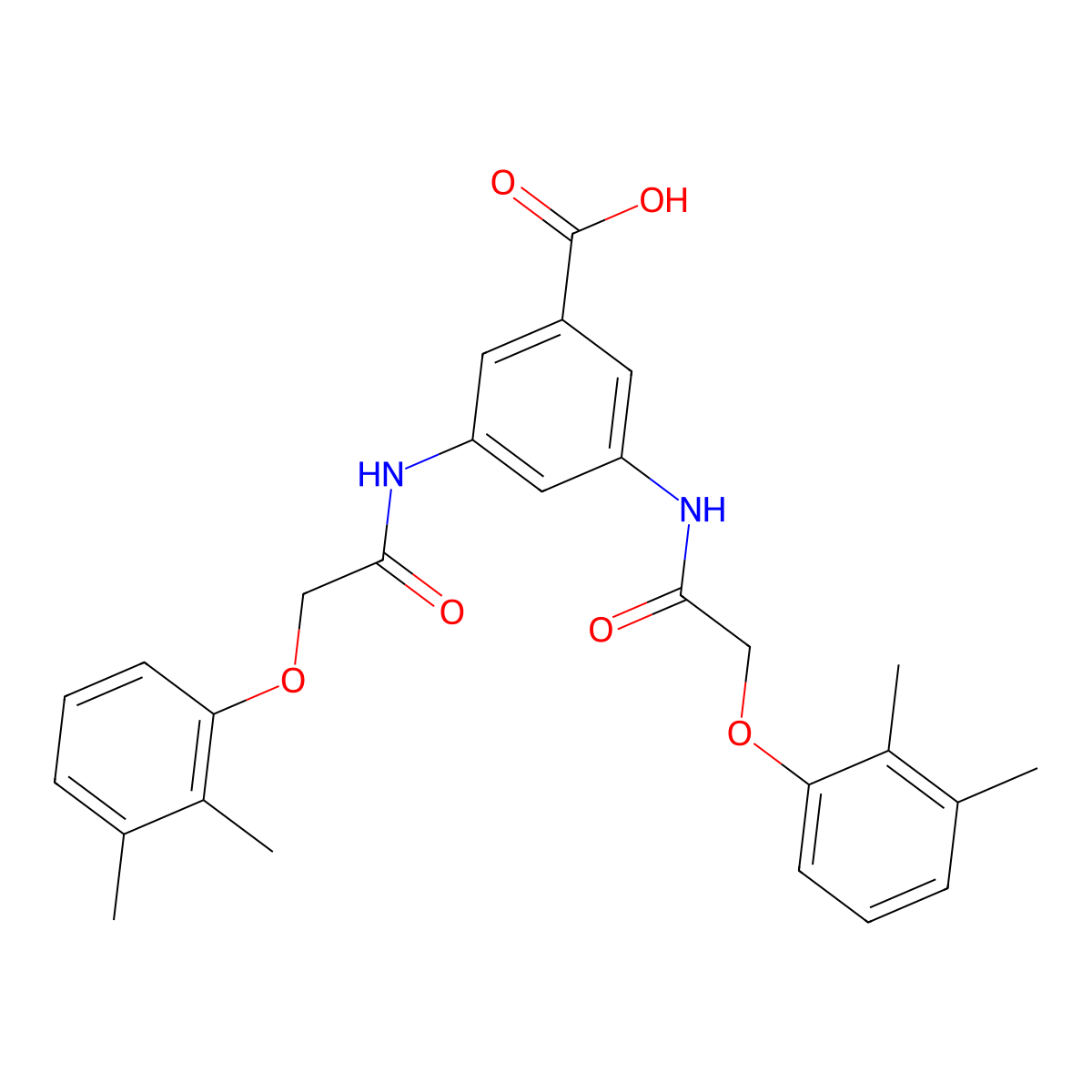 3,5-Bis{[(2,3-dimethylphenoxy)acetyl]amino}benzoic acid molecular structure, CAS 831252-85-8