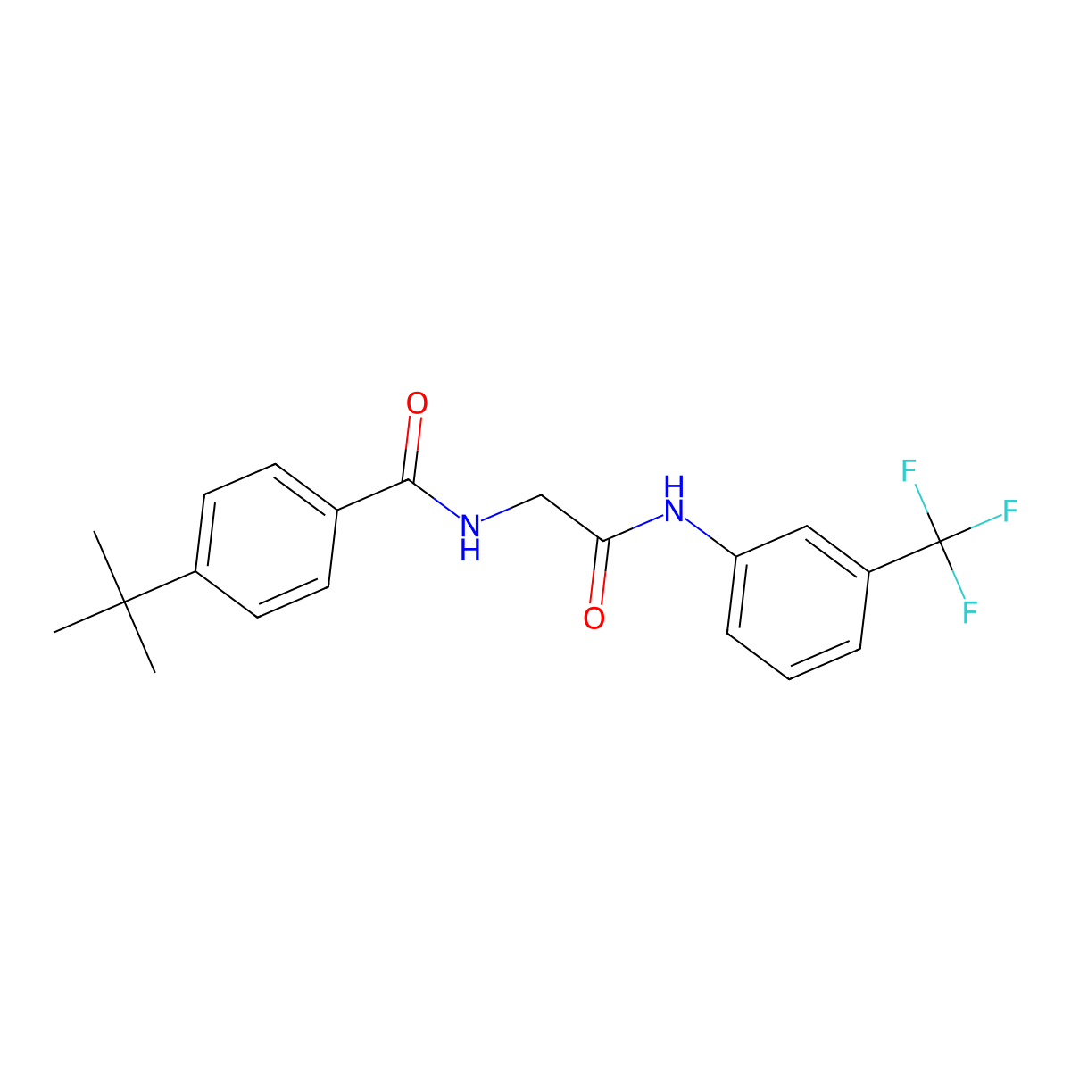 4-tert-butyl-N-[2-oxo-2-[3-(trifluoromethyl)anilino]ethyl]benzamide molecular structure, CAS 831252-97-2