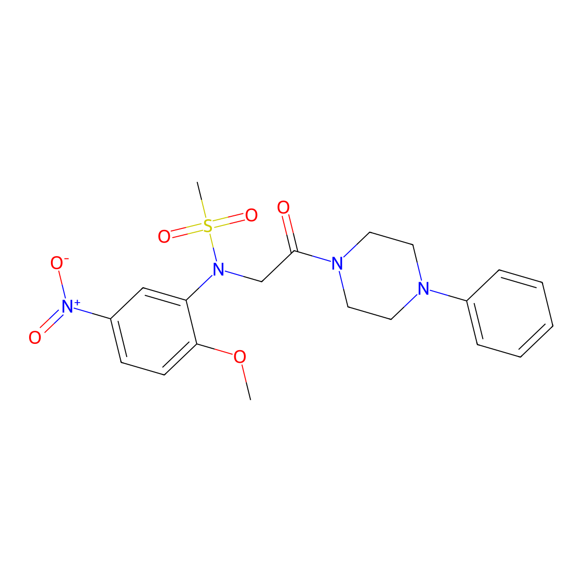 N-(2-methoxy-5-nitrophenyl)-N-[2-oxo-2-(4-phenylpiperazin-1-yl)ethyl]methanesulfonamide molecular structure, CAS 831253-02-2