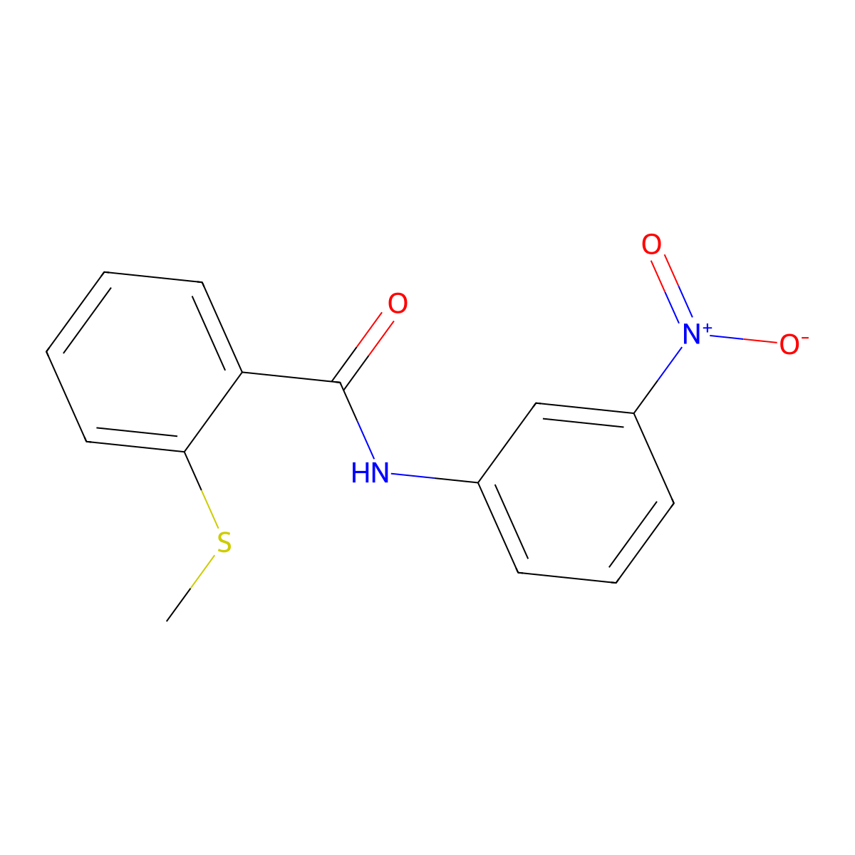 2-(methylsulfanyl)-N-(3-nitrophenyl)benzamide molecular structure, CAS 831253-04-4