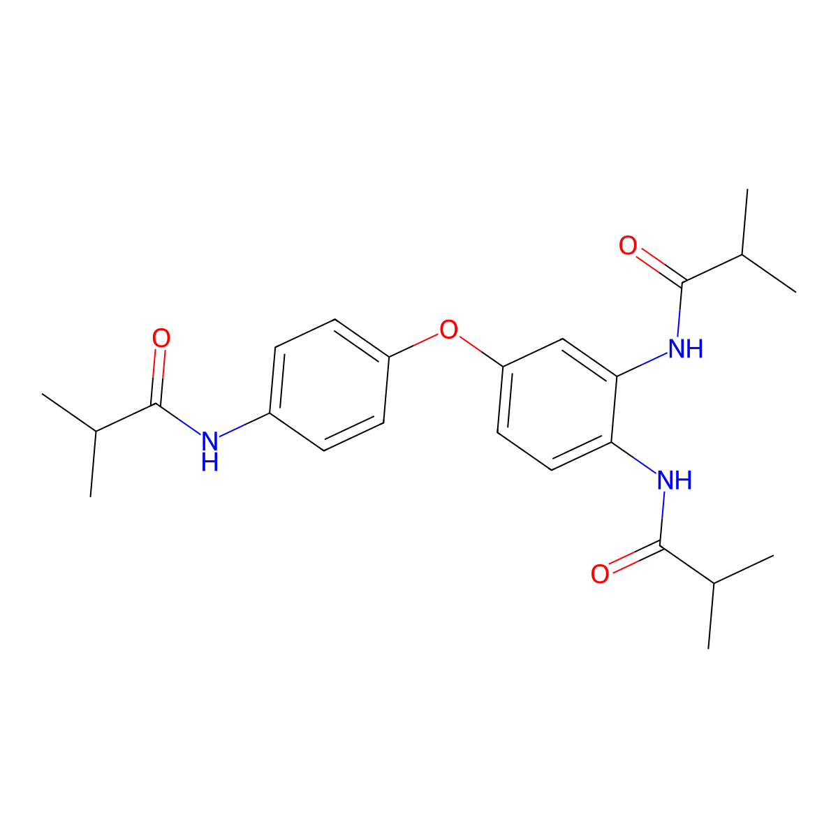 N-[4-[3,4-bis(2-methylpropanoylamino)phenoxy]phenyl]-2-methylpropanamide molecular structure, CAS 831253-09-9