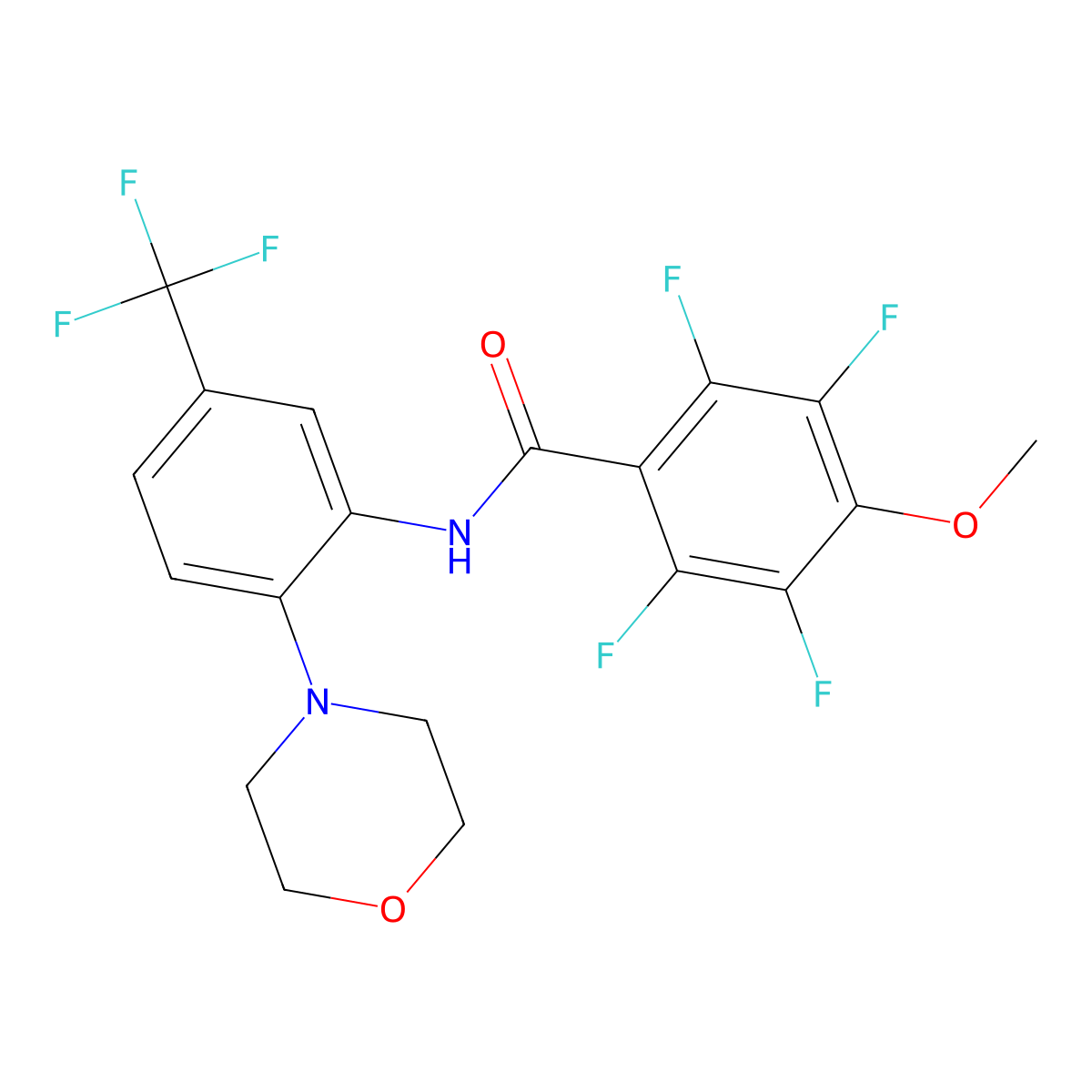 2,3,5,6-tetrafluoro-4-methoxy-N-[2-morpholin-4-yl-5-(trifluoromethyl)phenyl]benzamide molecular structure, CAS 831253-11-3