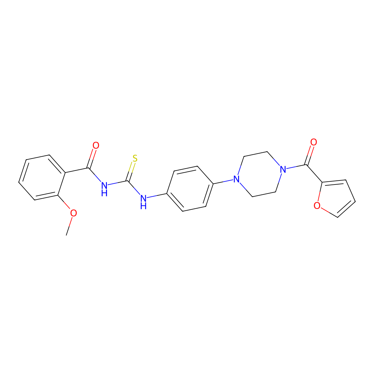 N-[[4-[4-(furan-2-carbonyl)piperazin-1-yl]phenyl]carbamothioyl]-2-methoxybenzamide molecular structure, CAS 831253-37-3