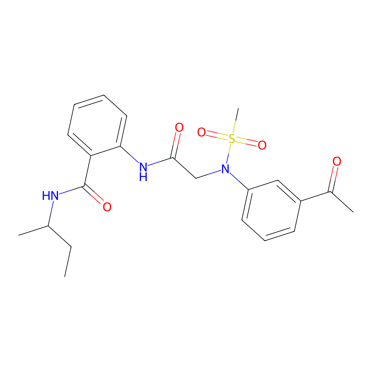 2-[[2-(3-acetyl-N-methylsulfonylanilino)acetyl]amino]-N-butan-2-ylbenzamide molecular structure, CAS 831253-38-4