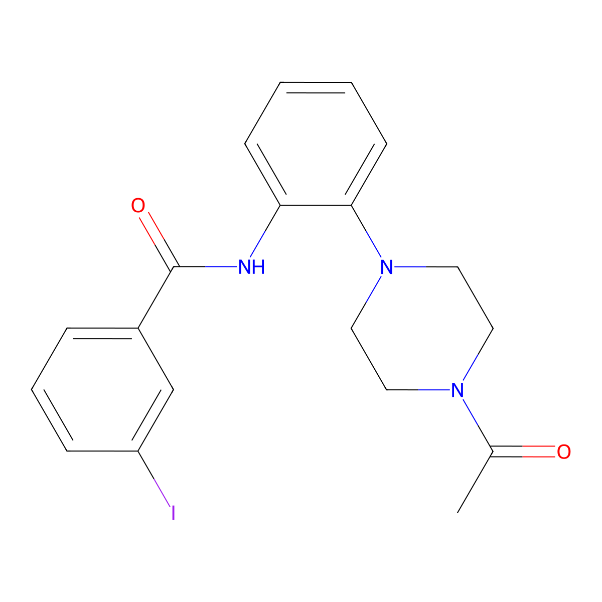 N-[2-(4-acetylpiperazin-1-yl)phenyl]-3-iodobenzamide molecular structure, CAS 831253-46-4
