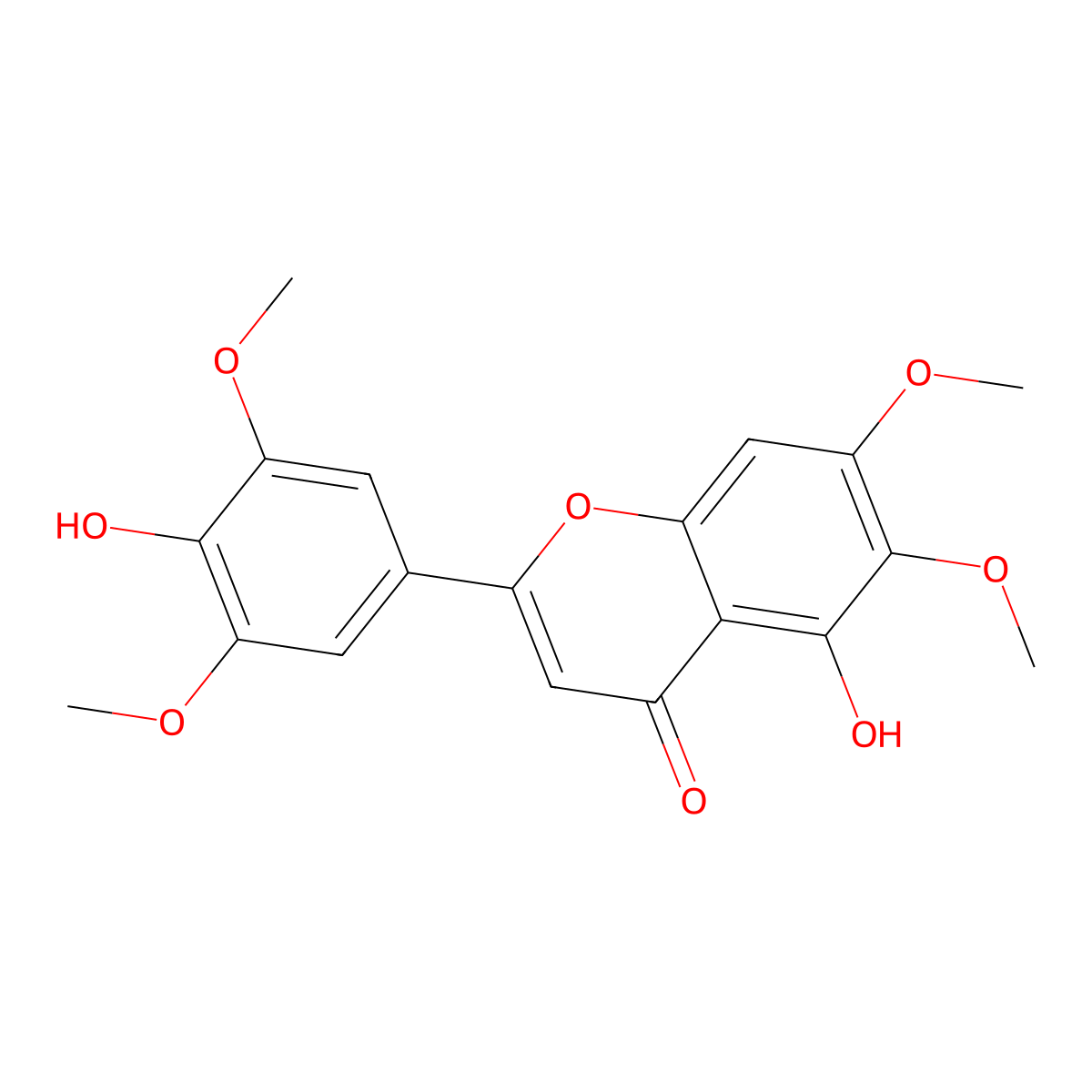 5,4'-Dihidroxy-6,7,3',5'-tetramethoxyflavone molecular structure, CAS 83133-17-9