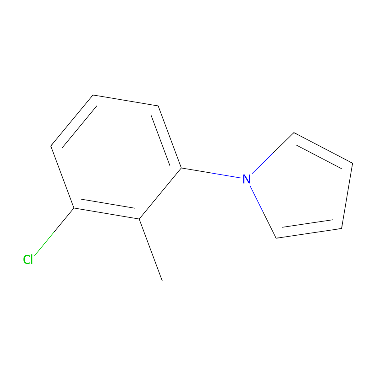1-(3-chloro-2-methylphenyl)-1H-pyrrole molecular structure, CAS 83140-95-8