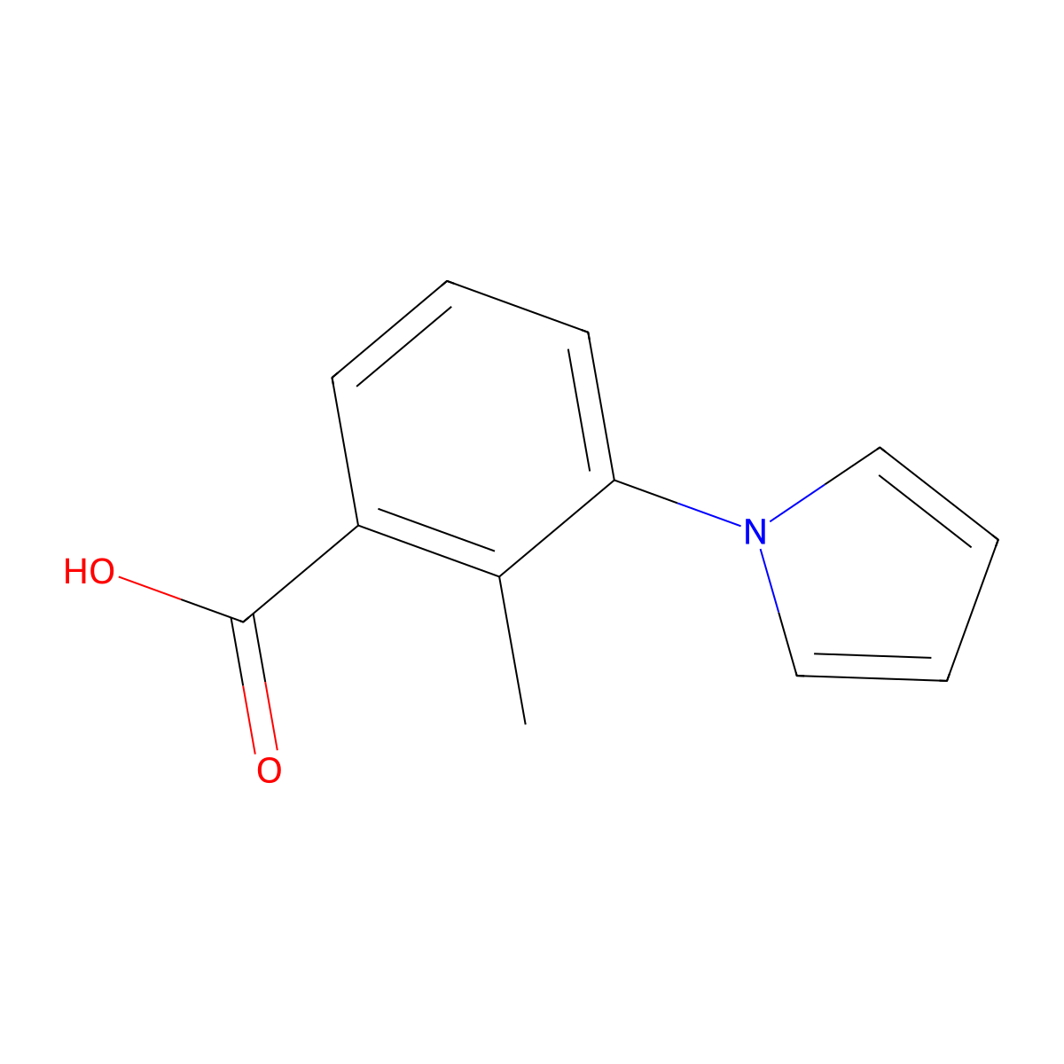 2-Methyl-3-pyrrol-1-yl-benzoic acid molecular structure, CAS 83140-96-9