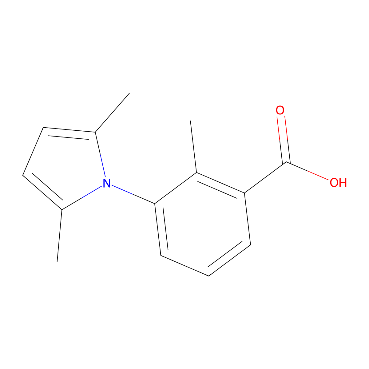 3-(2,5-Dimethyl-1H-pyrrol-1-yl)-2-methylbenzoic acid molecular structure, CAS 83141-00-8