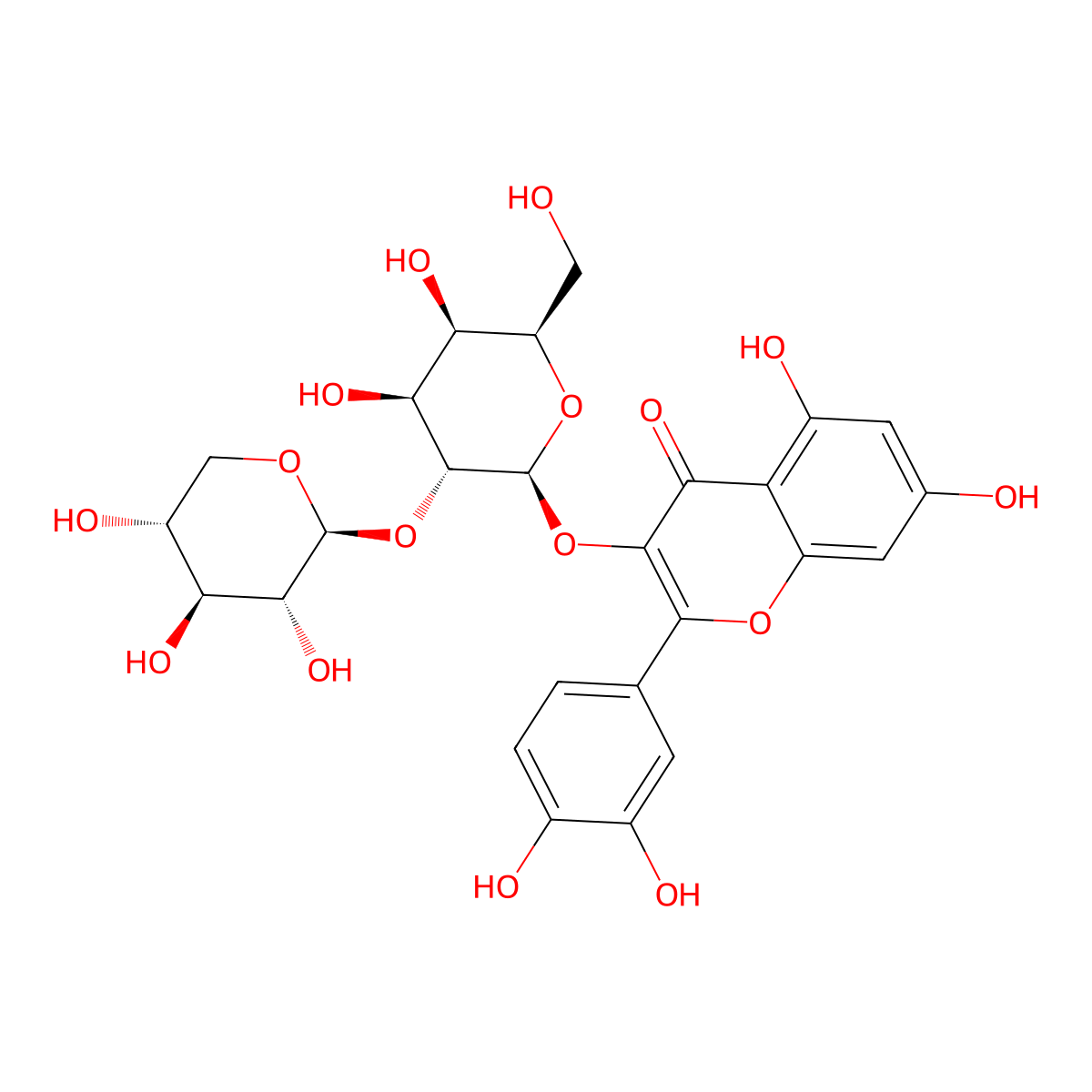 Quercetin 3-lathyroside molecular structure, CAS 83144-69-8