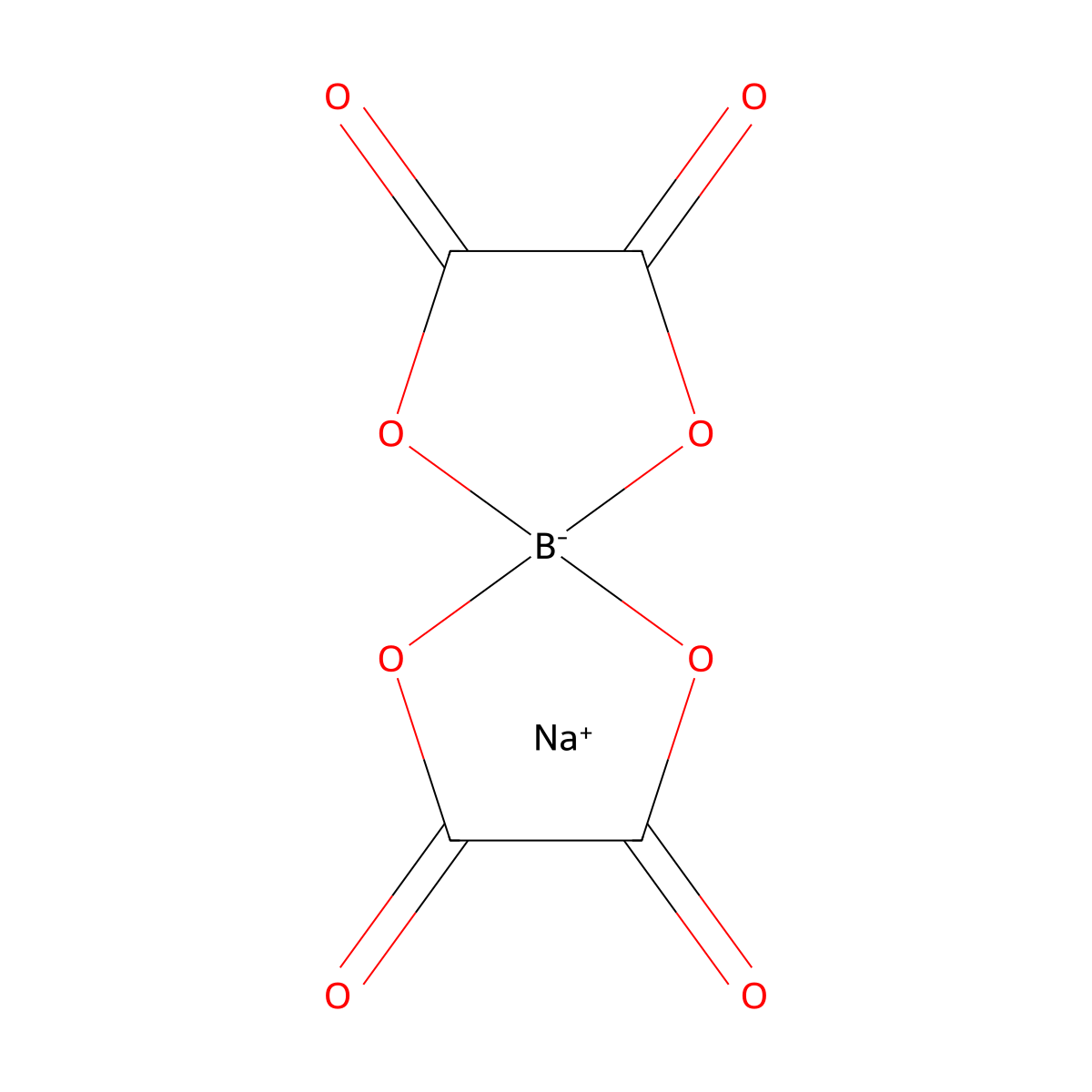 Sodium bis(oxalato)borate (NaBOB) molecular structure, CAS 83145-77-1