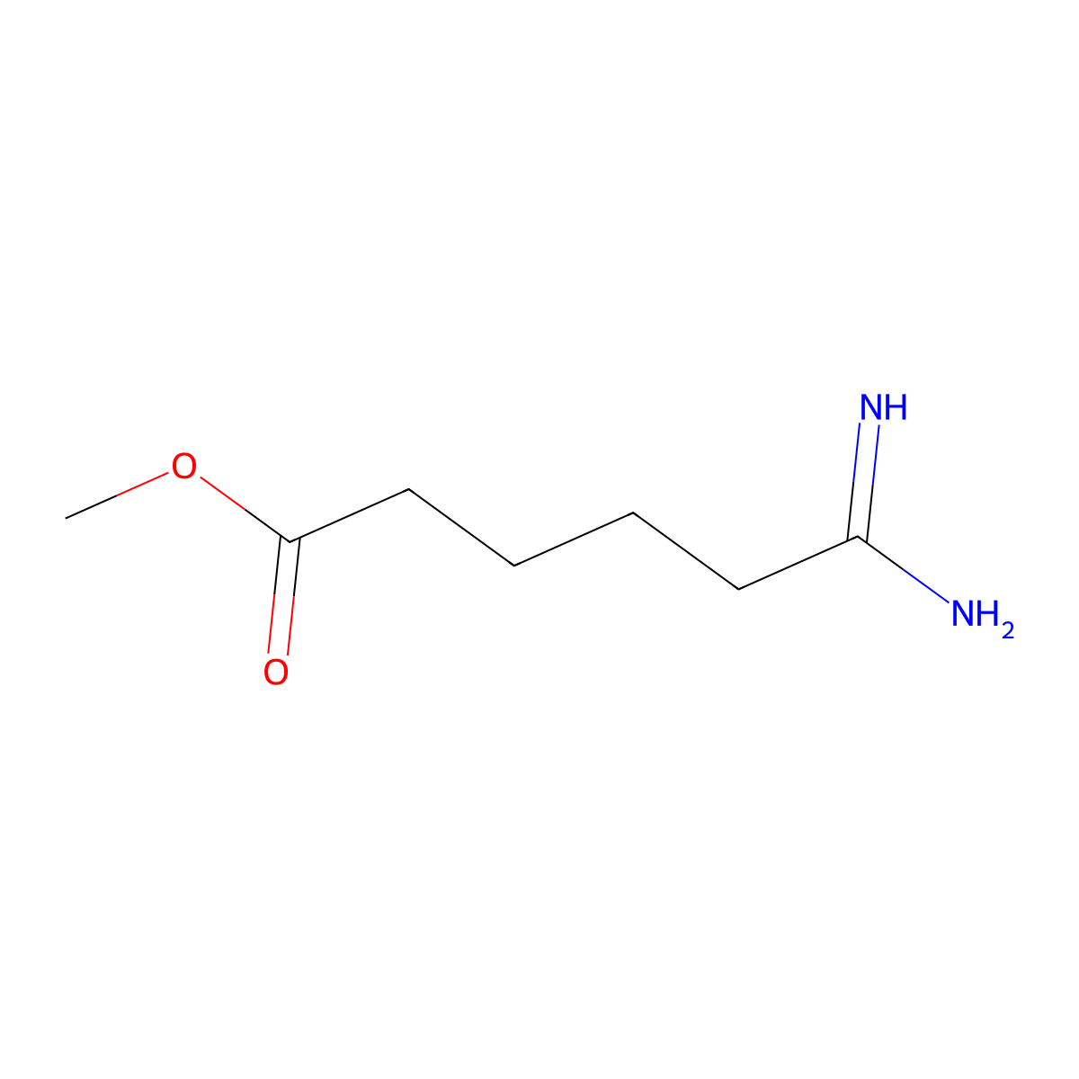 Methyl 5-carbamimidoylpentanoate molecular structure, CAS 83147-76-6