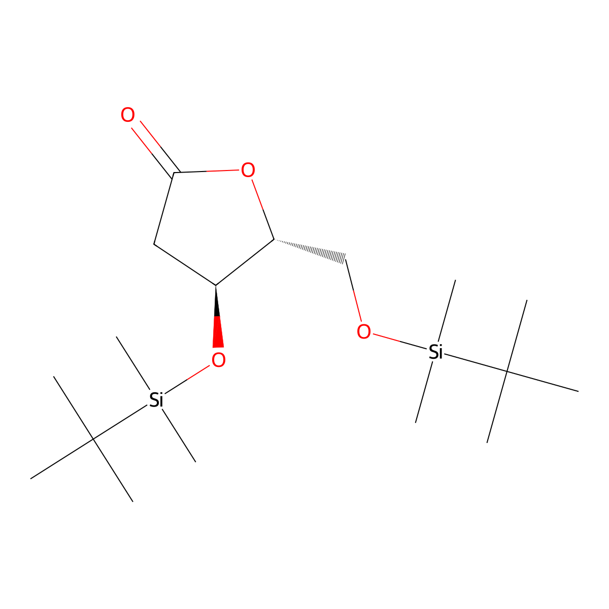 (4S,5R)-4-((tert-Butyl(dimethyl)silyl)oxy)-5-(((tert-butyl(dimethyl)silyl)oxy)methyl)oxolan-2-one molecular structure, CAS 83159-91-5