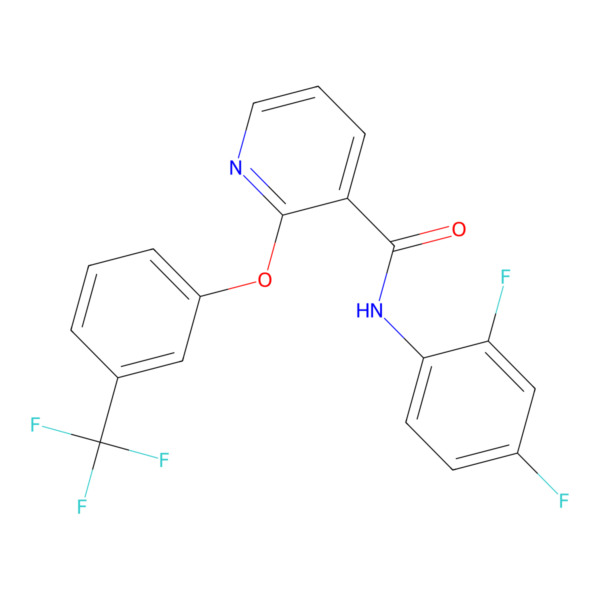 Diflufenican molecular structure, CAS 83164-33-4