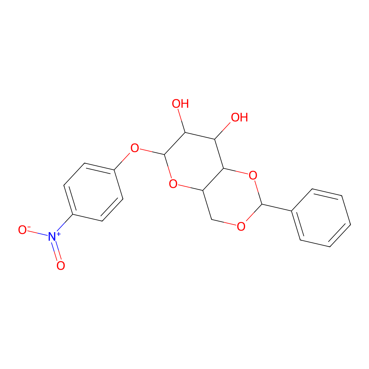 4-Nitrophenyl4,6-benzylidene-b-D-glucopyranoside molecular structure, CAS 83167-73-1