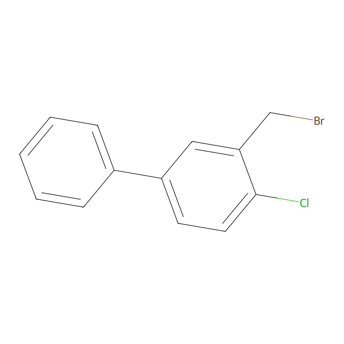 3-(Bromomethyl)-4-chloro-1,1'-biphenyl molecular structure, CAS 83169-80-6