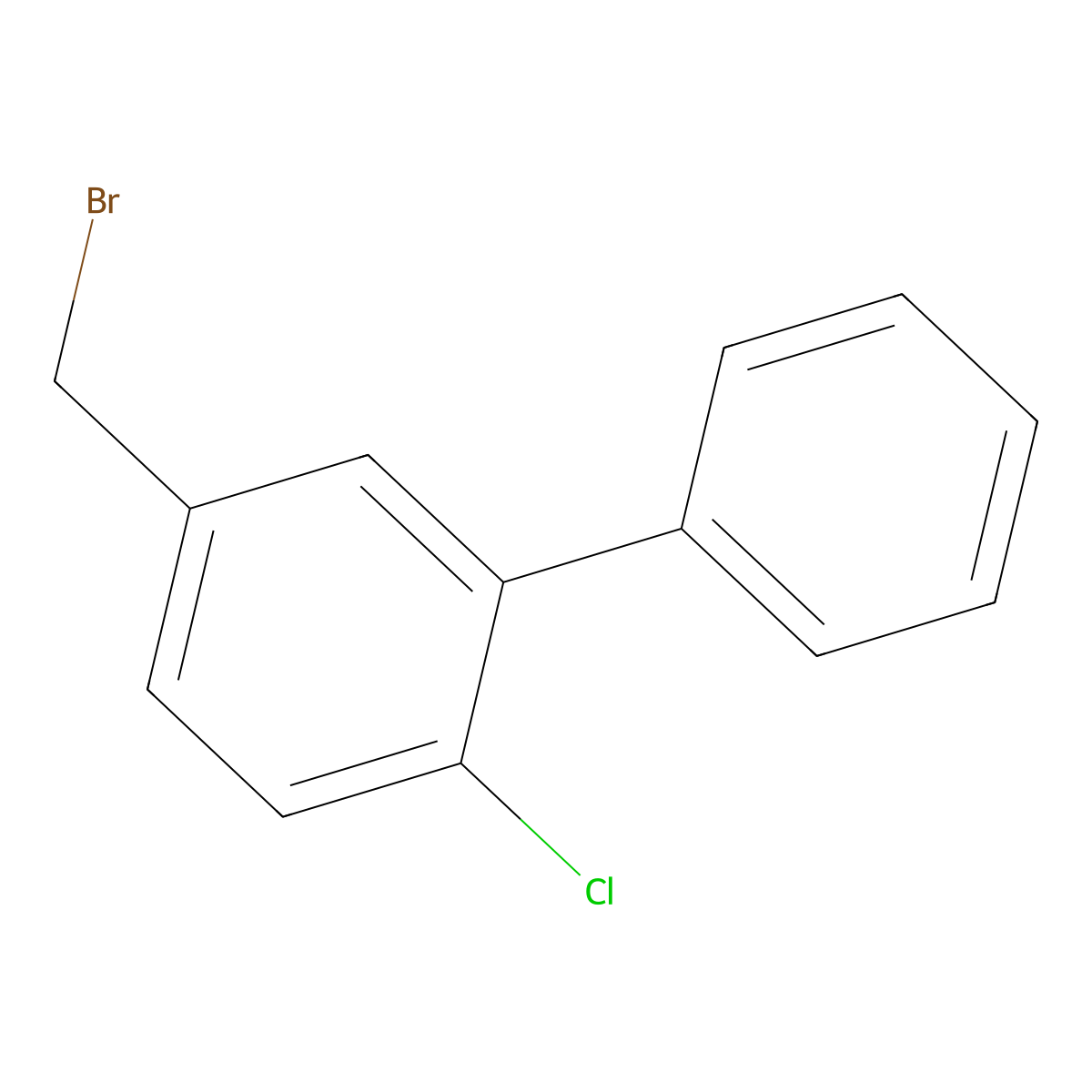 5-Bromomethyl-2-chloro-biphenyl molecular structure, CAS 83169-81-7