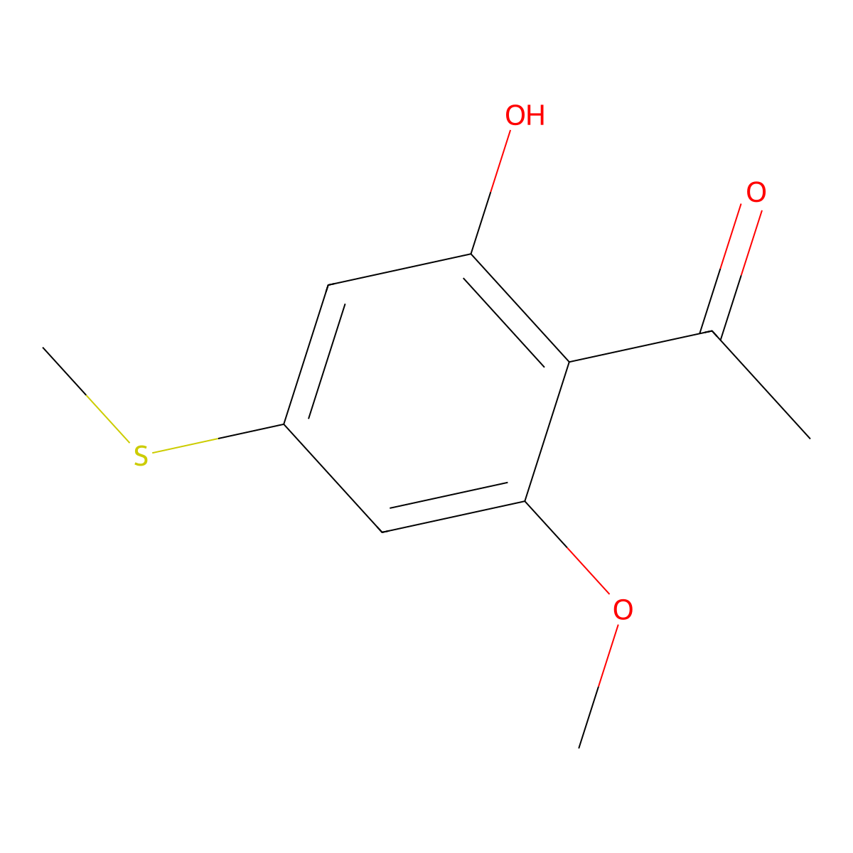 1-[2-Hydroxy-6-methoxy-4-(methylsulfanyl)phenyl]ethan-1-one molecular structure, CAS 83171-38-4