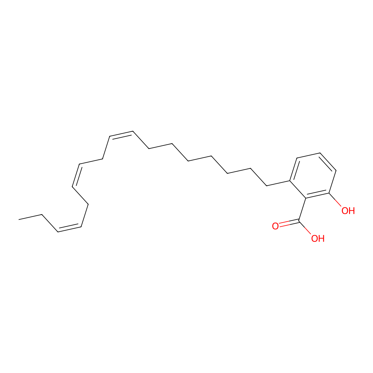 6-((8Z,11Z,14Z)-heptadeca-8,11,14-trien-1-yl)salicylic acid molecular structure, CAS 83173-24-4