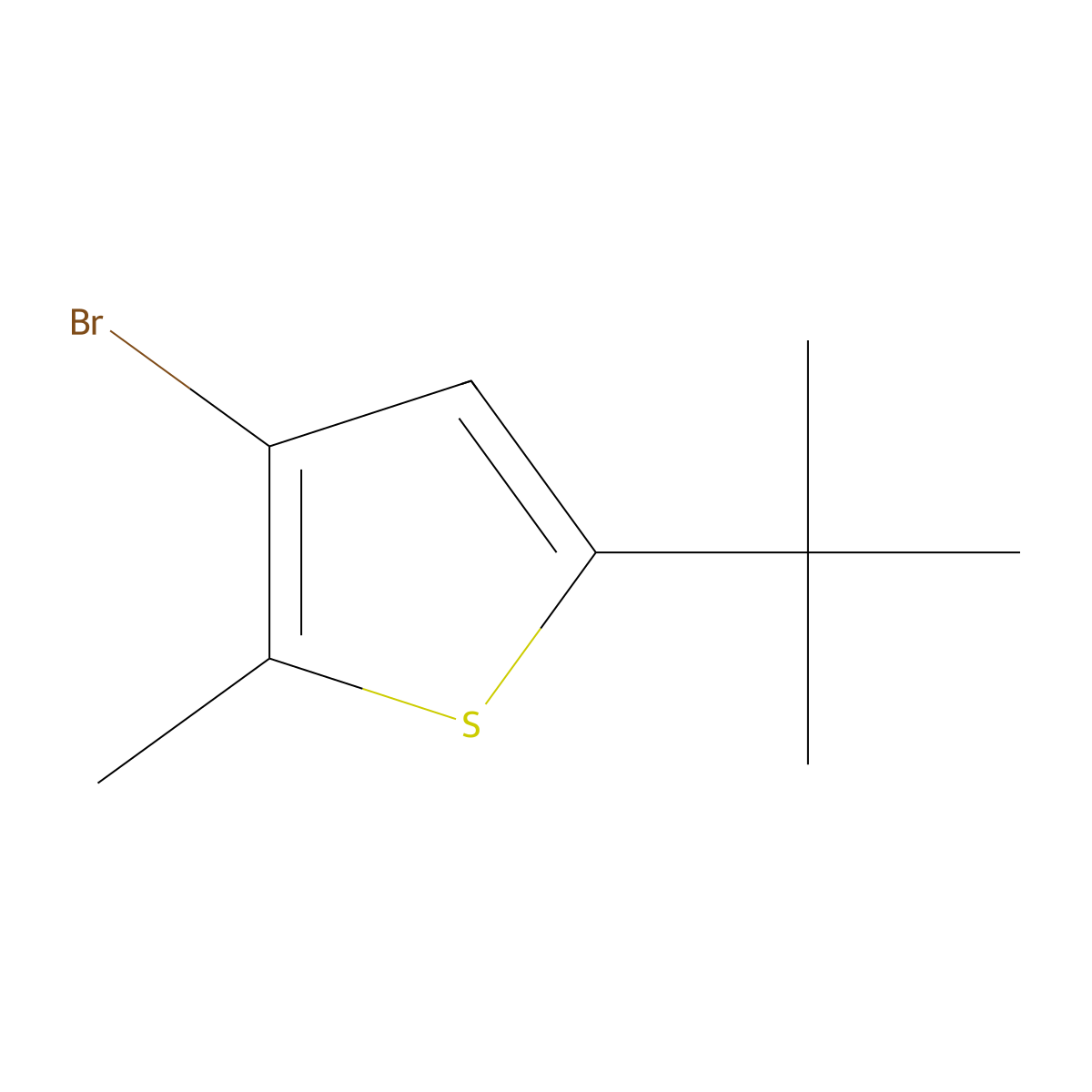 3-Bromo-5-(1,1-dimethylethyl)-2-methylthiophene molecular structure, CAS 83174-17-8