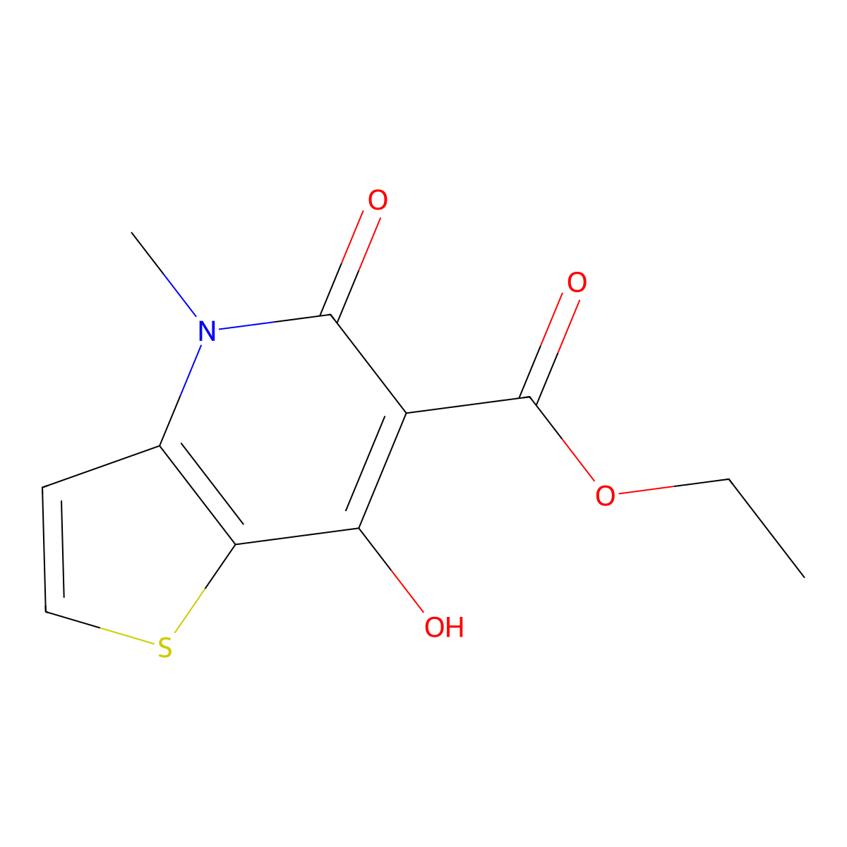 ethyl 7-hydroxy-4-methyl-5-oxo-4H,5H-thieno[3,2-b]pyridine-6-carboxylate molecular structure, CAS 83179-00-4