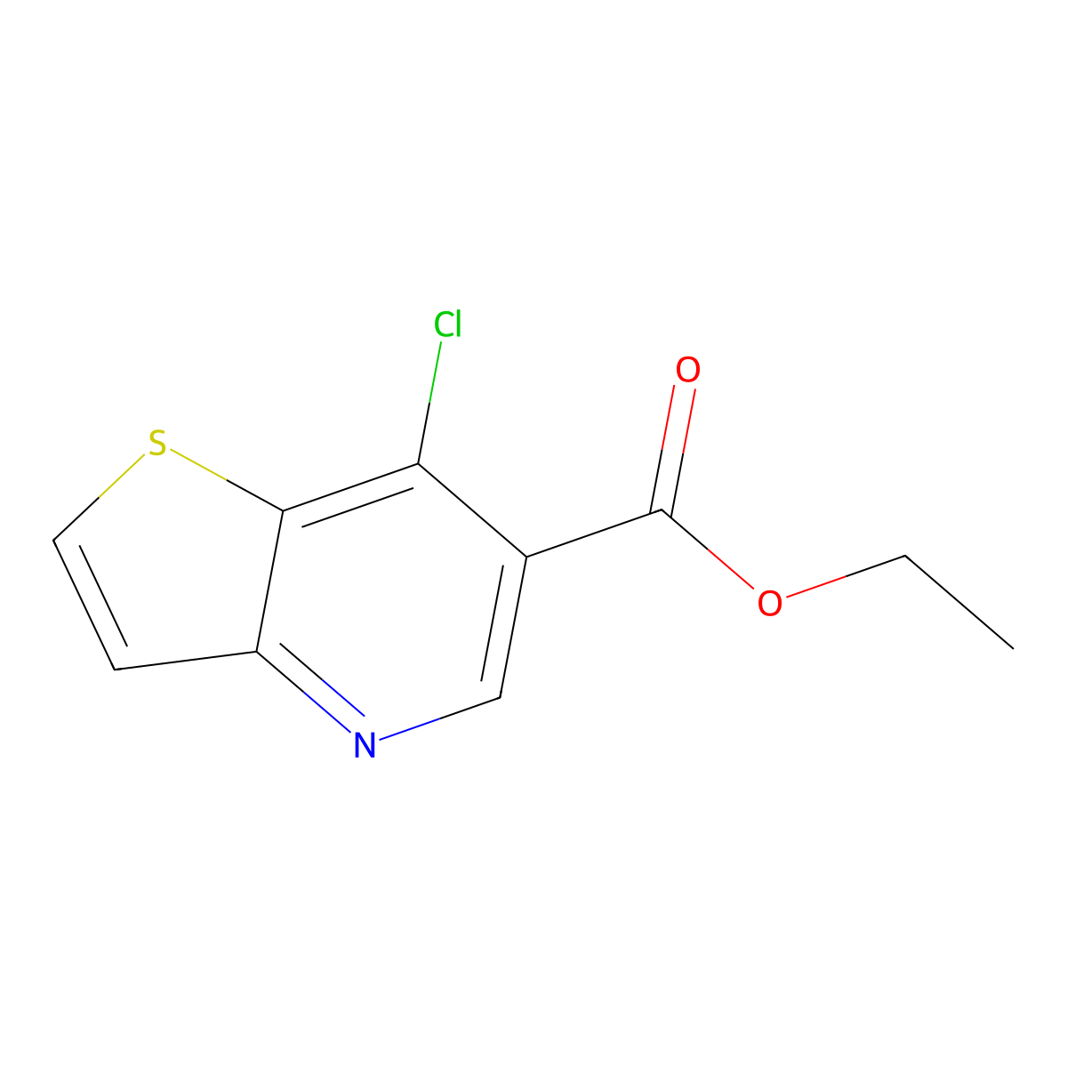 Ethyl 7-chlorothieno[3,2-b]pyridine-6-carboxylate molecular structure, CAS 83179-01-5