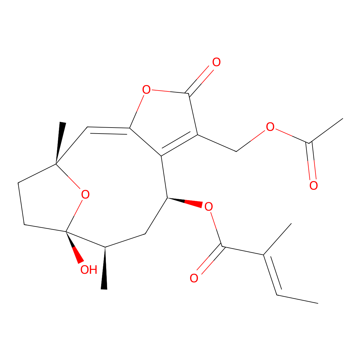 8alpha-Tigloyloxyhirsutinolide 13-O-acetate molecular structure, CAS 83182-58-5