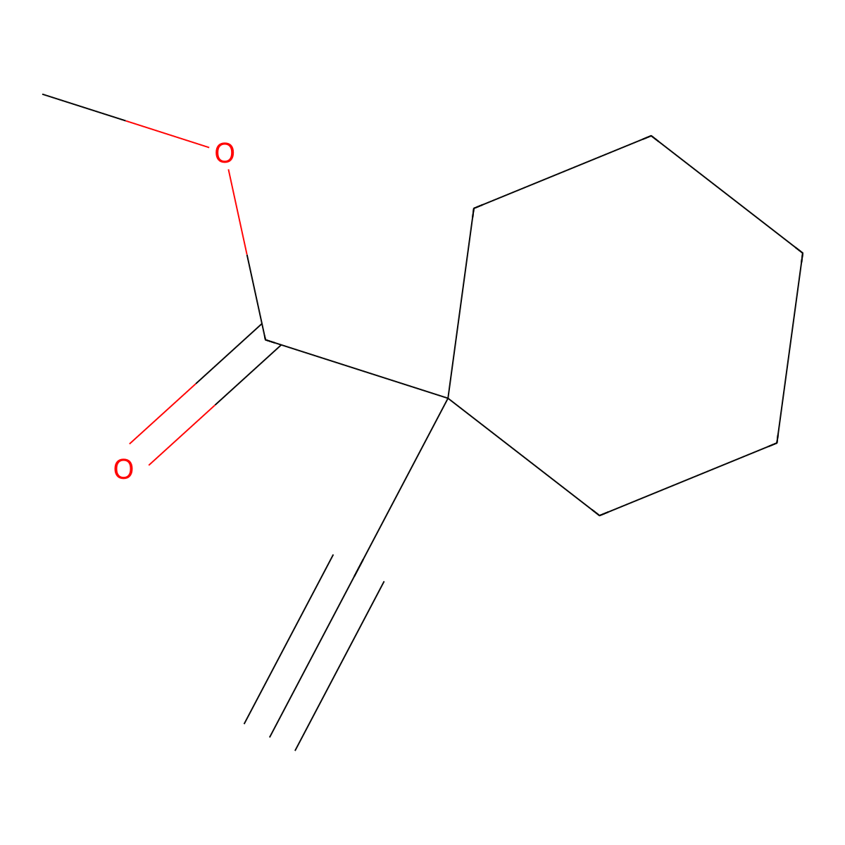 Methyl1-ethynylcyclohexane-1-carboxylate molecular structure, CAS 83188-26-5