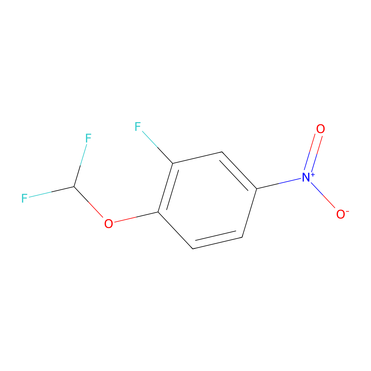 1-(Difluoromethoxy)-2-fluoro-4-nitro-benzene molecular structure, CAS 83189-99-5