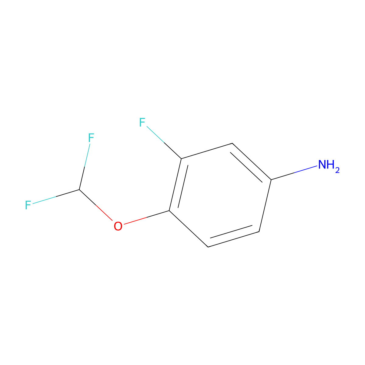 4-(Difluoromethoxy)-3-fluoroaniline molecular structure, CAS 83190-01-6