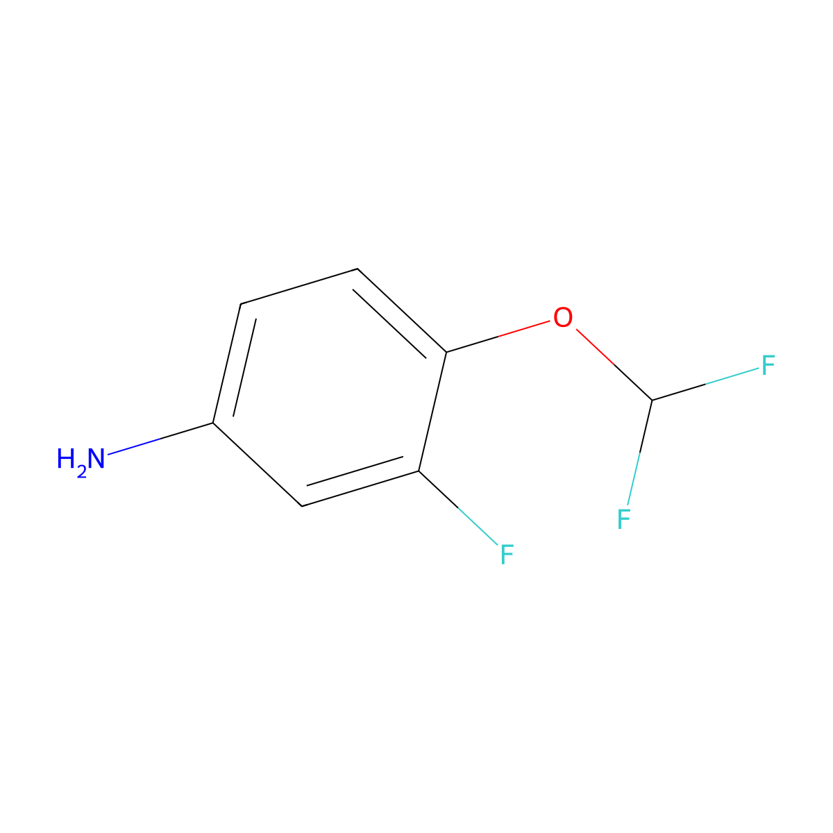 4-(Difluoromethoxy)-3-fluoroaniline molecular structure, CAS 83190-01-6