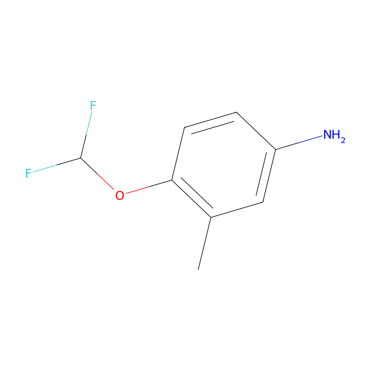4-(Difluoromethoxy)-3-methylaniline molecular structure, CAS 83190-02-7