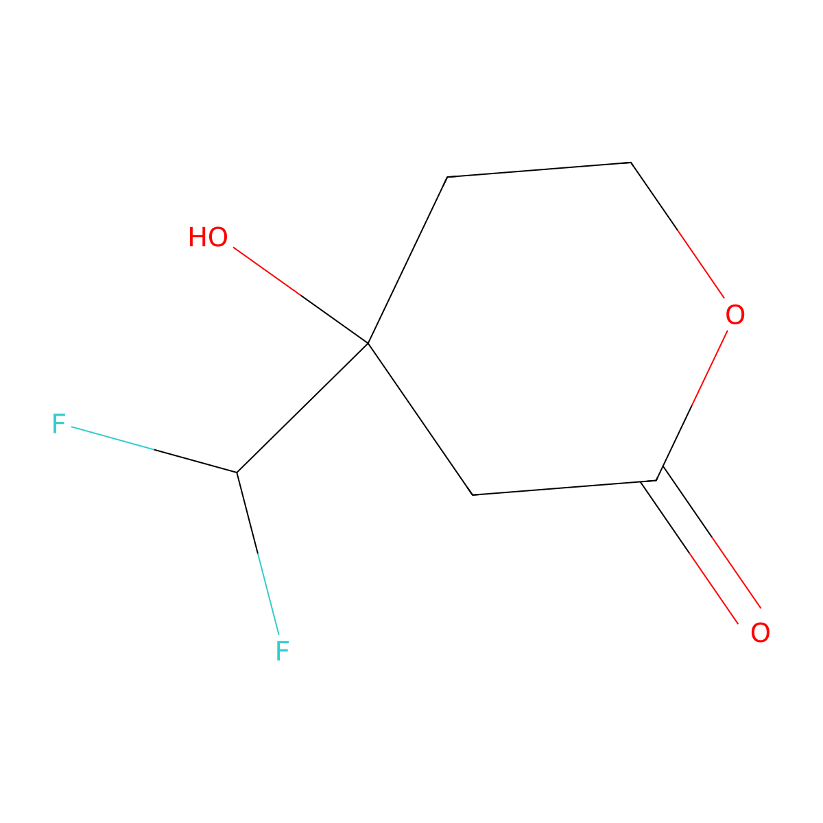 4-(difluoromethyl)-4-hydroxytetrahydro-2H-pyran-2-one molecular structure, CAS 83191-82-6