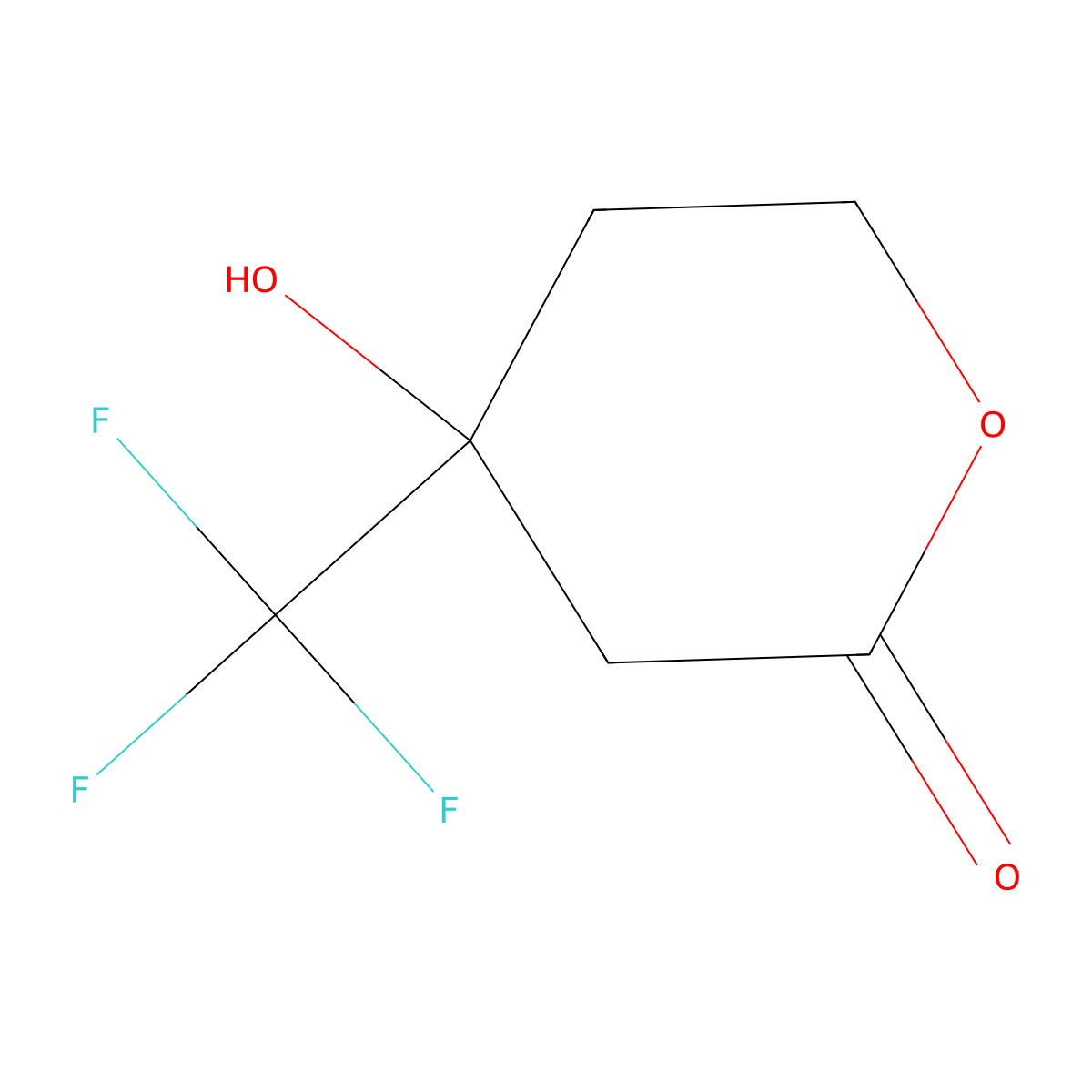 4-Hydroxy-4-(trifluoromethyl)oxan-2-one molecular structure, CAS 83191-83-7