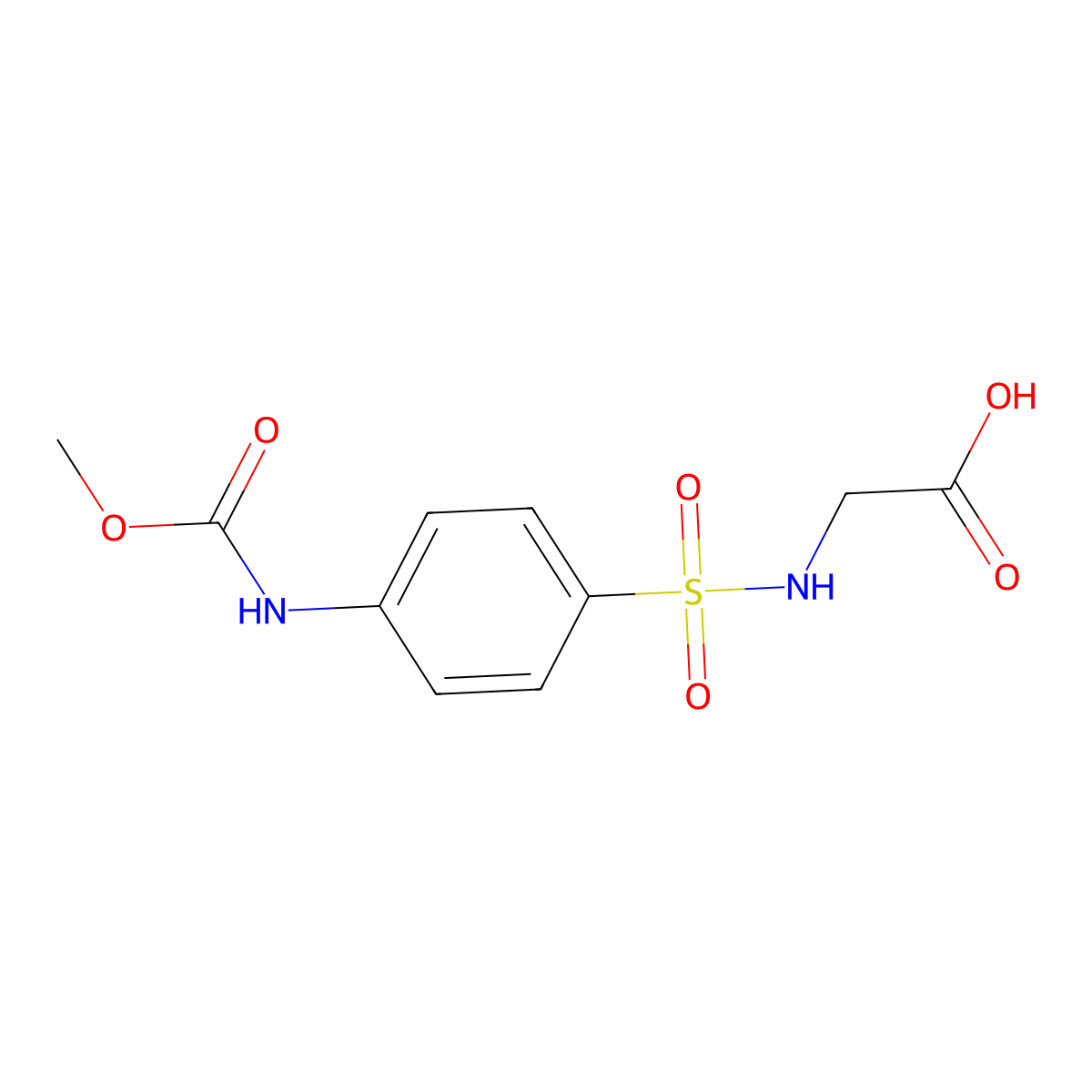 N-({4-[(Methoxycarbonyl)amino]phenyl}sulfonyl)glycine molecular structure, CAS 83192-67-0