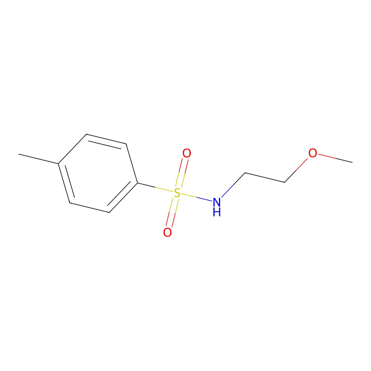 N-(2-methoxyethyl)-4-methylbenzenesulfonamide molecular structure, CAS 832-41-7