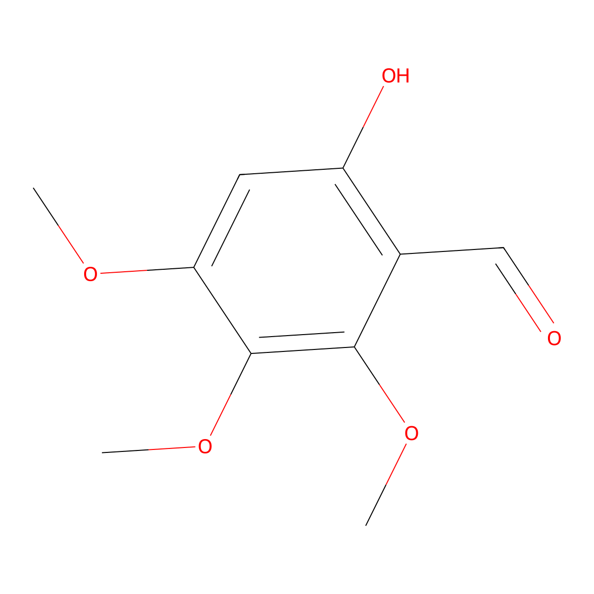6-Hydroxy-2,3,4-trimethoxybenzaldehyde molecular structure, CAS 832-65-5