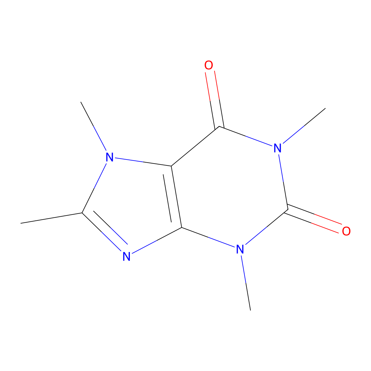 3,7-Dihydro-1,3,7,8-tetramethyl-1H-purine-2,6-dione molecular structure, CAS 832-66-6