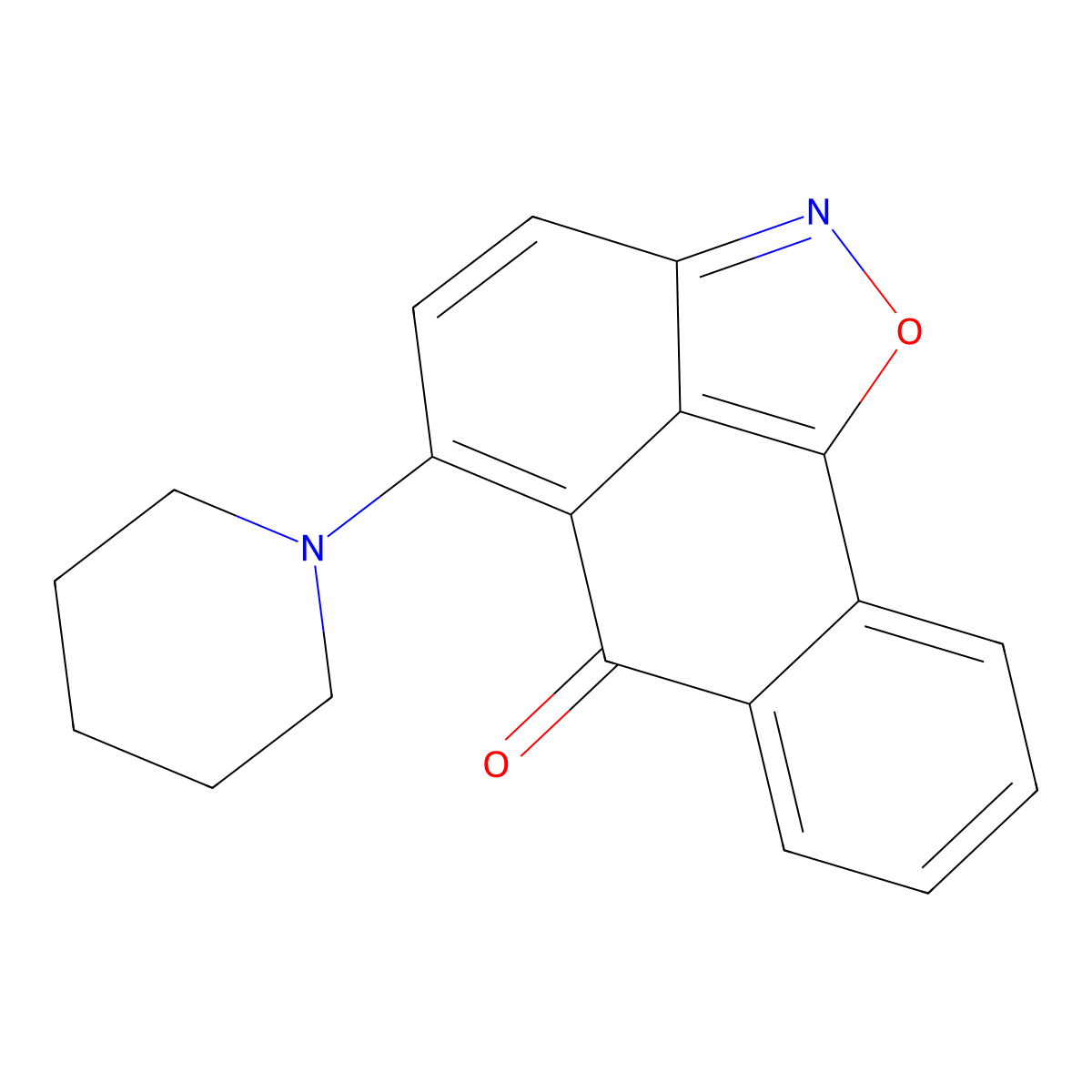 5-(piperidin-1-yl)-6H-anthra[1,9-cd]isoxazol-6-one molecular structure, CAS 83206-65-9