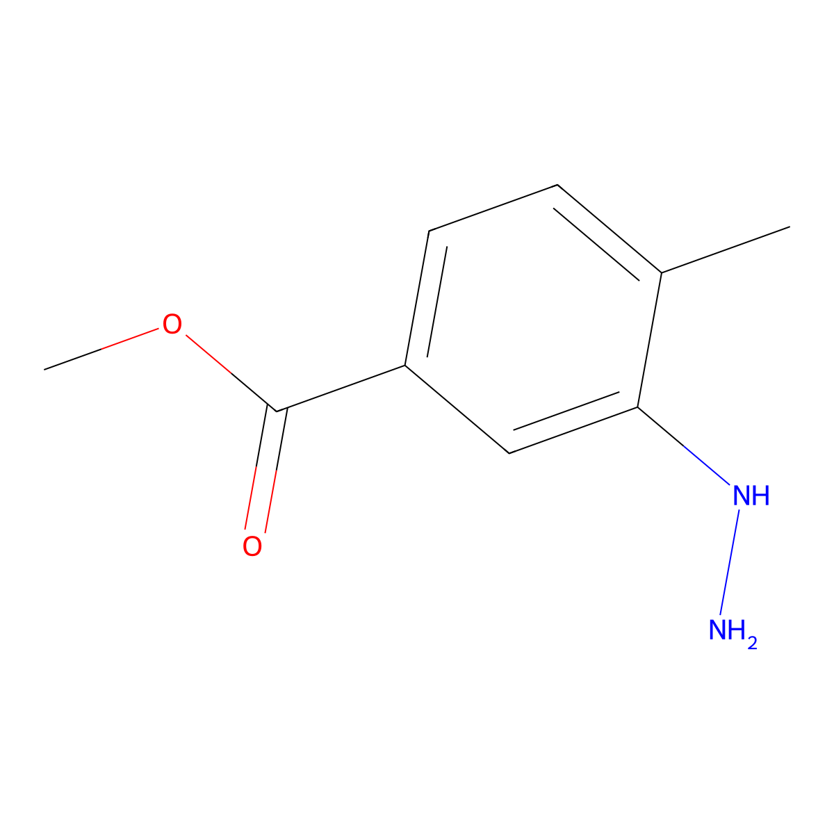 Methyl 3-hydrazinyl-4-methylbenzoate molecular structure, CAS 832075-29-3
