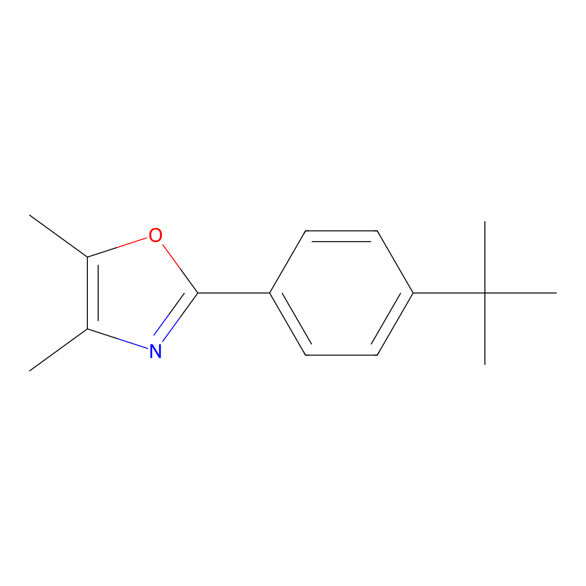 Oxazole, 2-[4-(1,1-dimethylethyl)phenyl]-4,5-dimethyl- molecular structure, CAS 832076-71-8