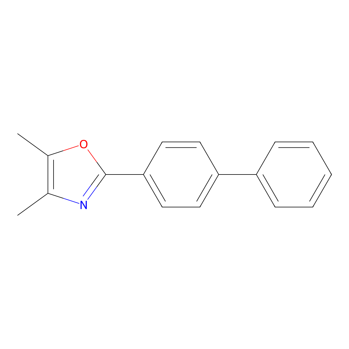 Oxazole, 2-[1,1'-biphenyl]-4-yl-4,5-dimethyl- molecular structure, CAS 832076-72-9