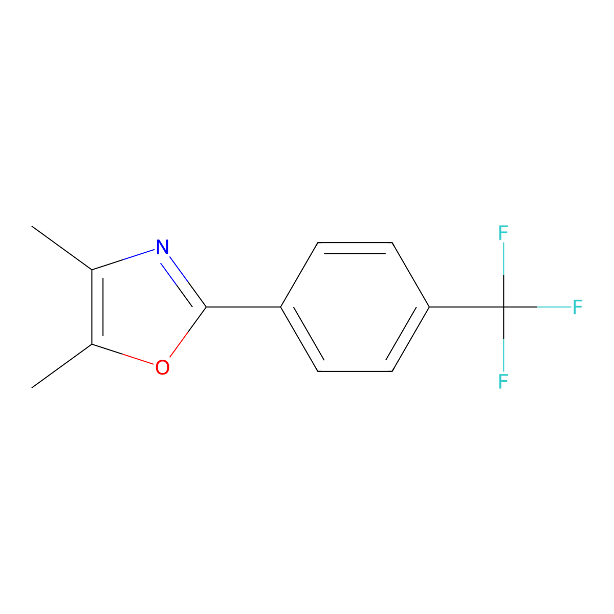 Oxazole, 4,5-dimethyl-2-[4-(trifluoromethyl)phenyl]- molecular structure, CAS 832076-79-6