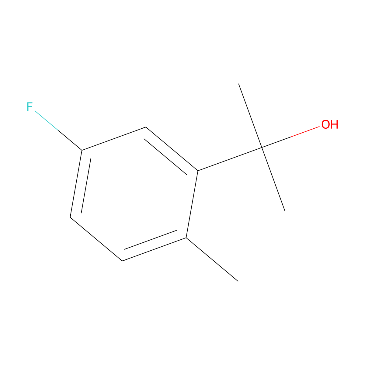 2-(3-Fluoro-6-methylphenyl)-2-propanol molecular structure, CAS 83208-07-5