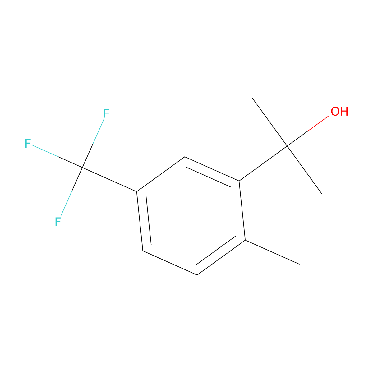 alpha,alpha,2-Trimethyl-5-(trifluoromethyl)benZenemethanol molecular structure, CAS 83208-08-6