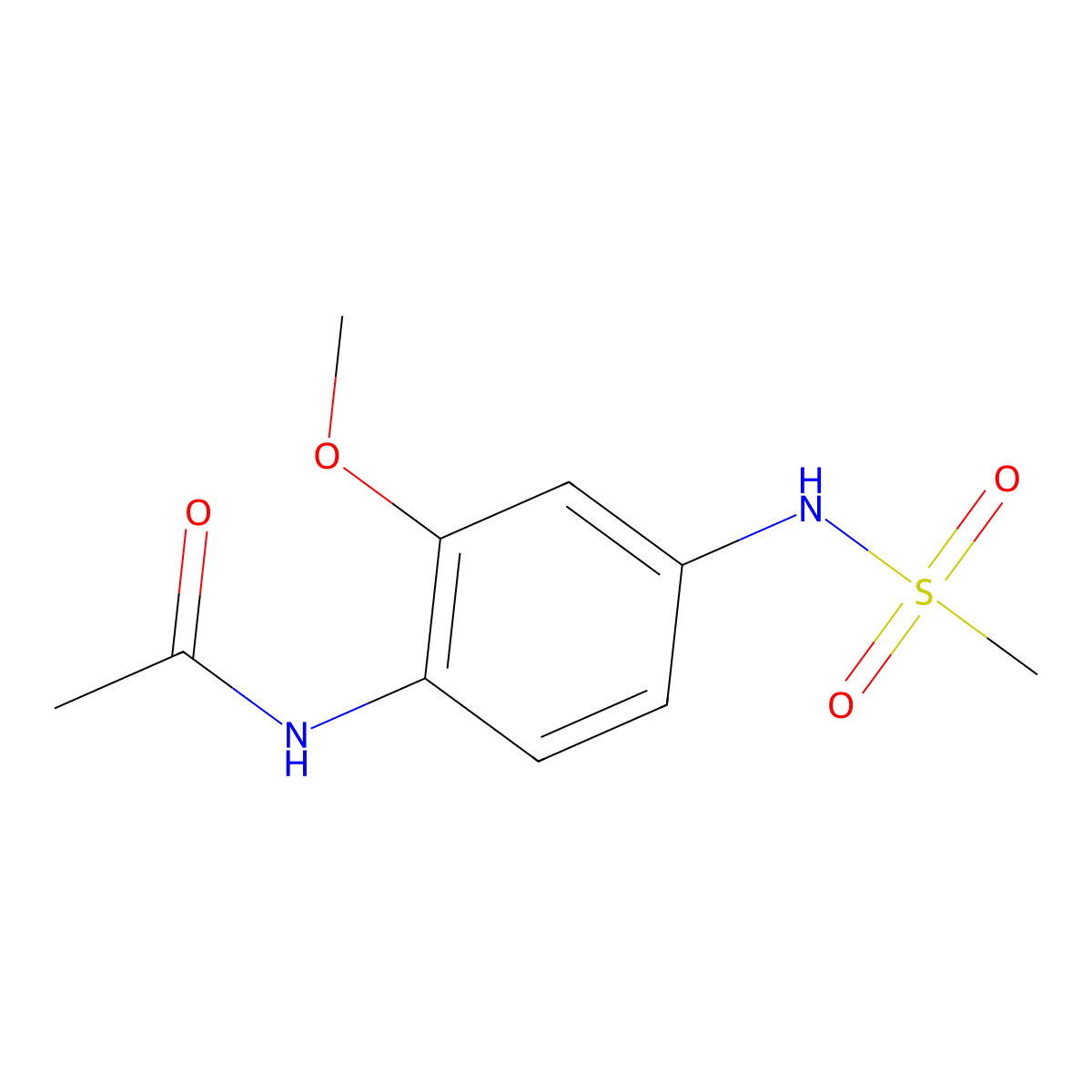N-[2-Methoxy-4-(methylsulfonylamino)phenyl]acetamide molecular structure, CAS 83209-82-9