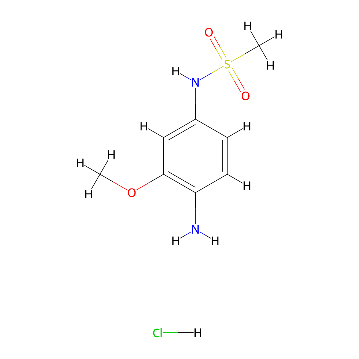 N-(4-Amino-3-methoxyphenyl)methanesulfonamide hydrochloride molecular structure, CAS 83209-83-0