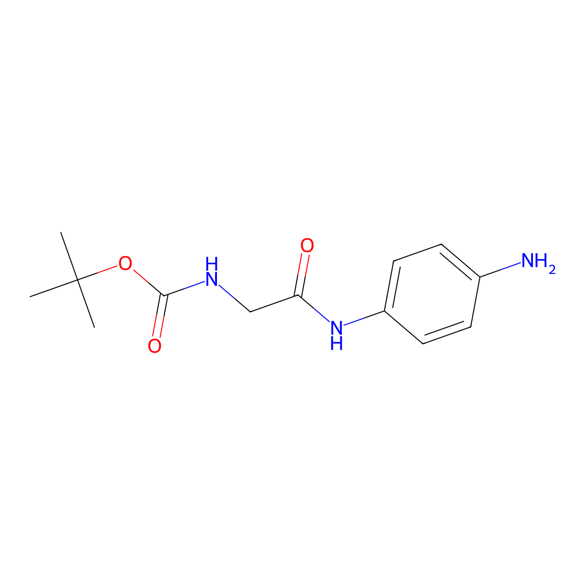 tert-Butyl (2-((4-aminophenyl)amino)-2-oxoethyl)carbamate molecular structure, CAS 83209-85-2