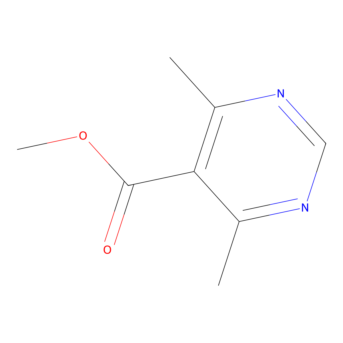 Methyl 4,6-dimethylpyrimidine-5-carboxylate molecular structure, CAS 832090-44-5
